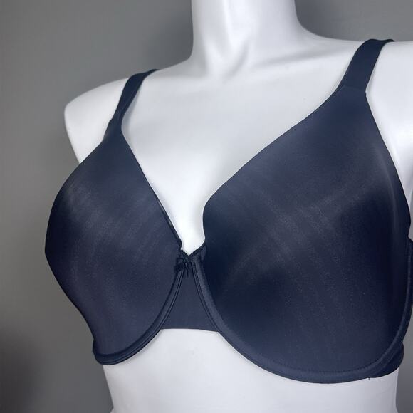 Parfait Bra US Size 38H Lined Molded Cups Black Shimmer Stripes Underwire - Picture 2 of 7